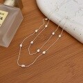 wholesale S925 Sterling Silver Korean Version Chiheng Olive Bead Necklace for Women, Light Luxury Minimalist Fashion High-End Sense Long Pendant Collarbone Chain-0-4