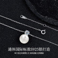 S925 Silver Moissanite Pearl Pendant Necklace, Wholesale Sweater Chain-0-0