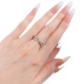 wholesale S925 Sterling Silver Three-Loop Woven Brushed Stacking Ring, Fashionable and Versatile Elegant Style-0-4