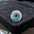 925 Silver Cultivated Paraiba Ring Lab-Grown Gem Source Factory Stock-0-0