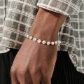 wholesale 18K gold-plated, 925 sterling silver with 6-7mm cultured freshwater pearl men's bracelet-0-0