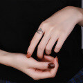 wholesale S925 Sterling Silver Retro Vintage Harajuku Screw Rotating Thin Stackable Index Finger Adjustable Ring-0-2