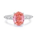 wholesale S925 Sterling Silver Borderless Style Women's Ring with High Carbon Diamond Ice Flower Cut Padparadscha Original Design Collection-0-19
