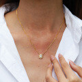 925 Silver Moissanite Necklace Pendant, 1 Carat Oval Cut Choker Chain-0-1