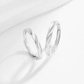 wholesale 925 Sterling Silver Mobius Best-Selling Versatile Couple Rings, Minimalist and High-End Style Matching Bands for Girlfriend for 520-0-3