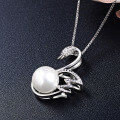 wholesale S925 Silver Pendant with Pearl and Shell Bead, Minimalist Style Women's Necklace Wholesale from Source Factory-0-2
