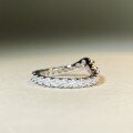 wholesale S925 Sterling Silver HW Couple Ring Tryst Ribbon Diamond Ring Truly Eternity Band Engagement Wedding Prop-0-1
