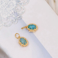 wholesale Wholesale jewelry factory, S925 silver with labradorite and amazonite pendant in French retro niche style-Labradorite + Amazonite Pendant>925 Silver