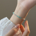 wholesale S925 Sterling Silver Amazonite Bracelet, Ins Style Fresh and Delicate Design, Elegant Women's Accessory S6636-0-1