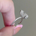 wholesale S925 Sterling Silver New Jewelry Drop-shaped Ring Wish Cross-border 7*11mm Pear-shaped Ring Band-0-2