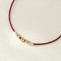 wholesale S925 Silver Fresh and Sweet Ins-Style Niche Design Exquisite Coin Coiled Red Rope Bracelet S7738-0-4