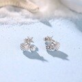 wholesale S925 Sterling Silver Summer New Earrings for Women, Starfish Shell Design with Zircon and Pearl Inlay, Fresh and Elegant Style-0-2