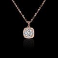 Sterling Silver 2-Carat Moissanite Minimalist Pendant Necklace, Wholesale Gift-0-4