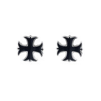 wholesale S925 Sterling Silver Small and Exquisite Cross Stud Earrings, Retro and Niche Design, Trendy Couple Accessory Gift-074FR/approx. 1 gram/pair 925 silver