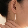 wholesale Metal S925 Long Phoenix Tail Chain Tassel Ear Thread Women's Popular Fashion Niche Design Ins Personality Minimalist Earrings-0-2
