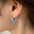 wholesale S925 Silver Enamel Drip Heart Stud Earrings for Women, French Minimalist, Small and Delicate, Versatile and Elegant-0-1