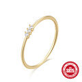 wholesale 925 Sterling Silver Minimalist Three Diamond Basic Index Finger Ring,INS。-0-5