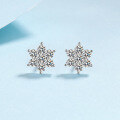 wholesale PT950 Gold Plated 925 Sterling Silver Earrings Women Moissanite Snowflake Earrings Small and Exquisite Ready to Wholesale-0-0