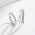 wholesale [metal: 925 Sterling Silver] Mobius 925 Sterling Silver Couple Rings, Light Luxury Fashion High-end Sense Couple Rings for Women, 520 Valentine's Day Gift-0-3