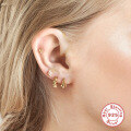 wholesale S925 Sterling Silver Marquise Diamond Petal Piercing Thread Ear Stud for Women,INS。-0-1