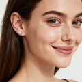 Sterling Silver 05ct Exquisite Olive Leaf Moissanite Stud Earrings for Women-0-0