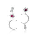 wholesale S925 Silver French Romantic and Light Luxury Designer Earrings with Natural Amethyst Gemstone Ear Studs and Drops-0-8