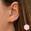 wholesale S925 Sterling Silver Mini Piercing Jewelry, Spiral Ear Stud for Cartilage, Trendy and Edgy INS Style-0-2