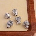 wholesale 999 Sterling Silver Gourd Three-Pass Integrated Bracelet Necklace Spacer Beads Buddha Head Beads DIY Handheld Accessories-0-0