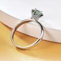 wholesale S925 Silver Green Moissanite 1 Carat Halo Ring with GRA Certificate, Light Luxury Fashion Gemstone Ring-0-2