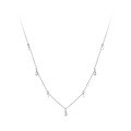 wholesale 925 Sterling Silver Minimalist Geometric Teardrop Pendant Necklace with Diamond Accent, Stackable Ins Style New D9840-0-4
