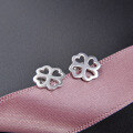wholesale S925 Sterling Silver Korean Fashion Minimalist Student Earrings Ins Style Niche Design Small Fresh Four-Leaf Clover Stud Earrings for Women-0-1