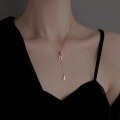 wholesale S925 Sterling Silver Fashion Fu Lu Shuang Quan Full Diamond Fringe Gourd Necklace, Niche Design Women's Collarbone Chain Jewelry-0-1