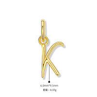 wholesale 925 Sterling Silver Irregular English Letter Pendant Ins Necklace For Women-K-Single Pendant/Gold