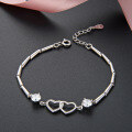 wholesale S925 Sterling Silver Embedded Zircon Korean New Style Simple and Fashionable Women's Bracelet Wholesale from Source Factory-0-5