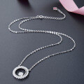 wholesale S925 silver Korean new fashionable minimalist necklace, same style as internet celebrity, diamond-encrusted circle pendant women's choker, wholesale-0-3