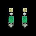 wholesale 925 Silver Gold-Plated Earrings with High-Carbon Diamond Muzo Green Octagonal Cut Fringe Exquisite Versatile Jewelry Women's Ear Drops-0-0