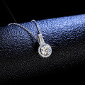 Sterling Silver 1-Carat Moissanite V-Neck Pendant Necklace-0-2