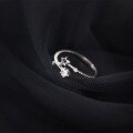 wholesale 925 Sterling Silver Hollow Star Ring Women's INS Minimalist Style Simple Diamond Inlaid Meteor Open Adjustable Ring-0-5