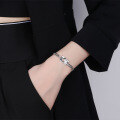 wholesale S925 Sterling Silver Korean Style Internet Celebrity Ins Minimalist Wind Large Square Diamond Magic Mirror Luxury Niche Design Bracelet-0-3