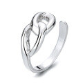 wholesale 925 Sterling Silver Irregular Three-Dimensional Twisted Knot Open Ring, Minimalist Niche Design-0-4