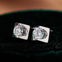 S925 Silver Heart Moissanite Stud Earrings Source Factory-50 points (empty)  925 silver