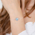 wholesale S925 Sterling Silver Adjustable Natural Mother-of-Pearl Heart Bracelet for Women Factory Direct Wholesale-0-2