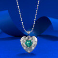 wholesale S925 Sterling Silver New Style Love Shape Paraiba Ice-Cut 8*8 Pendant Live Selling Item-0-0