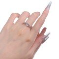 wholesale S925 Silver New 1 Carat Heart-Shaped Ring for Women, Fashion Ring Band, Daylight Versatile Style-0-4