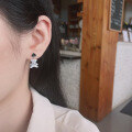 wholesale S925 Sterling Silver Enamel Love Bear Tassel AB Style Earrings Ins Korean Version Elegant Hong Kong Style Earrings for Women-0-2