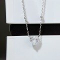 wholesale S925 Sterling Silver Ice-Cut Flower Necklace for Women, Heart-Shaped Minimalist High-End HW Style Pendant Direct from Manufacturer Wholesale-0-3