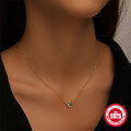 wholesale S925 Sterling Silver Turquoise Pearl Necklace for Women, Minimalist French Style, Chic and Elegant-0-2