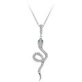 wholesale 925 Silver Cross-Border Small Snake Pendant Micro-Pave Necklace for Women, Fashionable, Unique, Ins Style, Versatile, Elegant Collarbone Chain-0-4