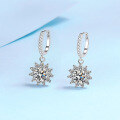 wholesale PT950 gold plated 925 sterling silver women's moissanite sunflower ear clips jewelry manufacturer wholesale-0-6