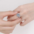 wholesale Pt950 gold plated S925 sterling silver ring with 1-carat moissanite empty setting for women-0-3